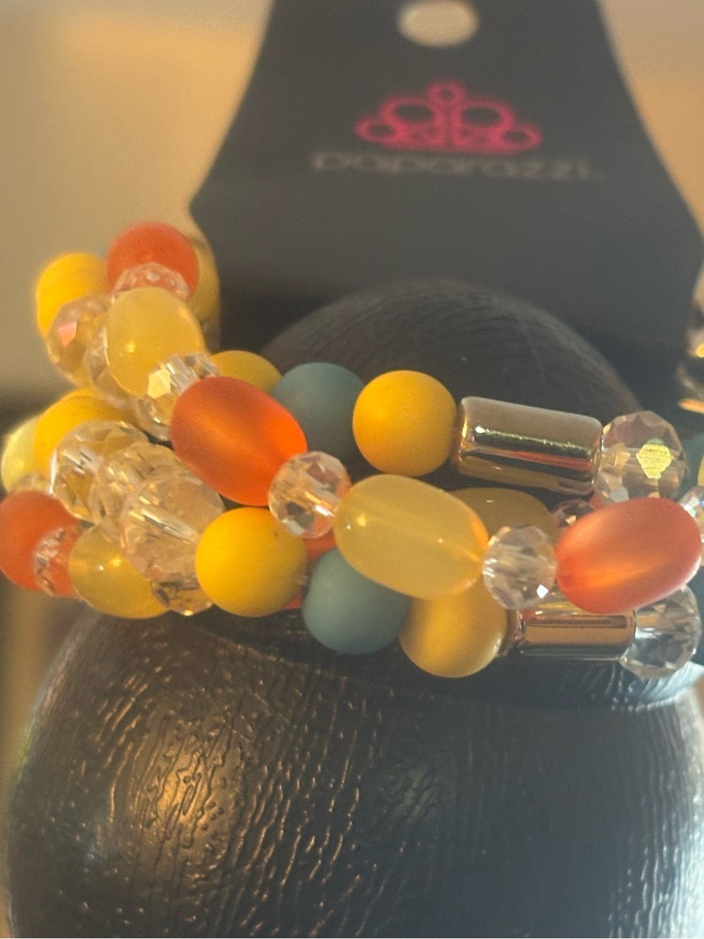 Paparazzi Yellow Orange Blue Multicolor Beaded Bracelet